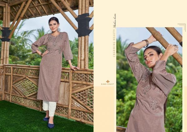 Kalaroop Innaya Rayon Embroidery Designer Kurti Collection